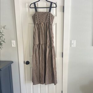 Hunter Bell Easton dress. Tan and Black Checkered Dress